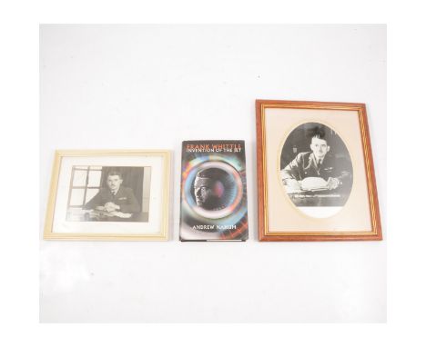 Frank Whittle; signed photographs and Nahum, 'Invention of the jet engine', signe by Nahum.