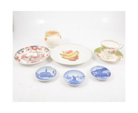 Waterford crystal mantel clock, Tuscan china teaset, other ceramics and glass, Thoune pottery teaset, etc.