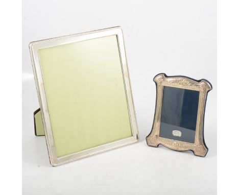 Modern silver photograph frame, by RC, London 1994, easel back, 18.5cm, 12.5cmx8.5cm aperture, Mappin &amp; Webb box.