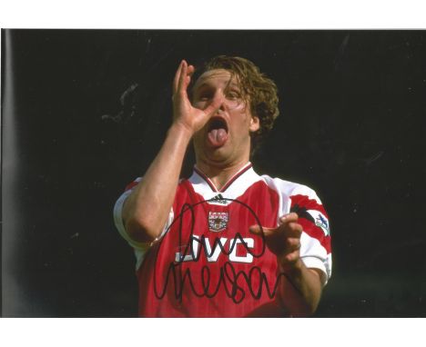 Football Paul Merson 12x8 signed colour photo pictured during his playing days at Arsenal. Paul Charles Merson (born 20 March