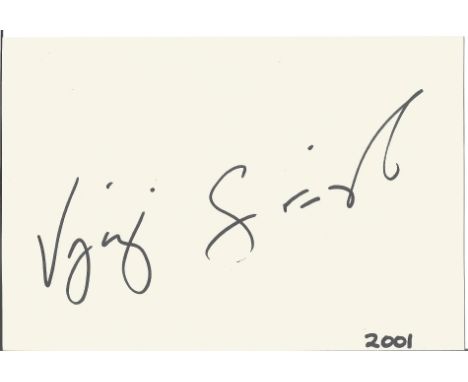 Golf Vijay Singh 6x4 signed white card. Vijay Singh, CF (born 22 February 1963), nicknamed The Big Fijian, is an Indo-Fijian 