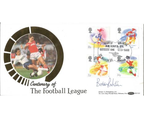 Football signed FDC Centenary of the Football League. Cancelled London, 22 March 1988, 'Record Holders, Arsenal FC Division O