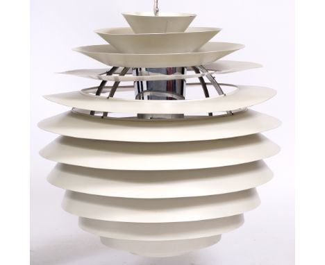 A 20TH CENTURY DANISH SCHOOL HANGING LIGHT FITTING by Paul Henningsen 'The Louvre Lamp' 70cm high approximately Reputedly han