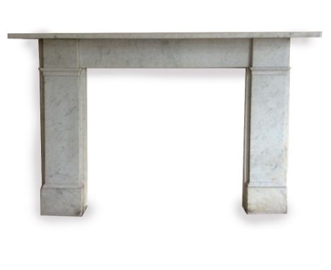 A MARBLE CHIMNEY PIECE the mantle shelf 153.5cm wide 