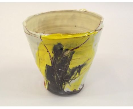 BARRY STEDMAN. A deep bowl by Barry Stedman. Impressed mark. Height 16cm. Diameter 16cm. Purchased from Ceramic Art, London.