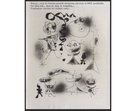 JOAN MIRO. Abstract. A Serie Barcelona facsimile print, after the original dated 1944. Fundacio Joan Miro blind stamp. 71 x 5