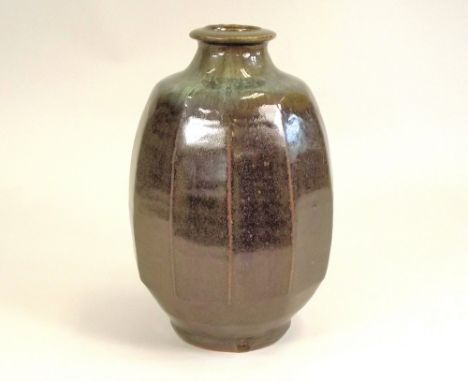 MIKE DODD. A cut-sided bottle vase by Mike Dodd. Personal mark. Height 26cm.