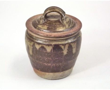 MIKE DODD  CIDERHOUSE POTTERY.A lidded jar made by Mike Dodd at the Cider House Pottery, Cornwall in the 1970's. Unmarked, as