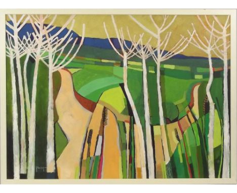 PERRY. 'Fork in the Road.' Oil on board. Signed. 55 x 75cm.