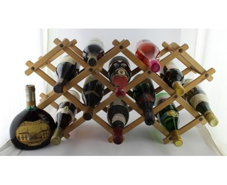 MIXED RED, WHITE AND SPARKLING WINES, together with a WINE RACK 