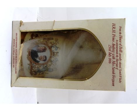 A BELL'S SCOTCH WHISKY DECANTER commemorating the marriage of HRH Prince Andrew and Miss Sarah Ferguson, 23rd July 1986, in o