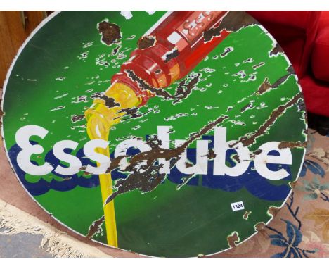 ENAMEL SIGN  "ESSO LUBE", DIA. 77cms.