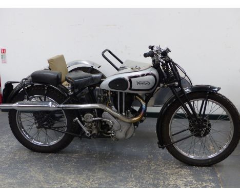 C.1939 NORTON 490CC 16H/ES2 TRIALS MOTORCYCLE COMBINATION REGISTRATION NO.780 UXD FRAME NO. 108360 ENGINE NO. 76087- COMBININ