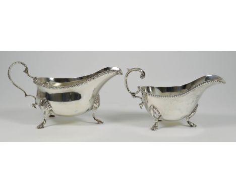 An Edward VII Silver Sauce Boat and a George V Silver Sauce Boat, the Edward VII by William Hutton &amp; Son, London 1901, wi