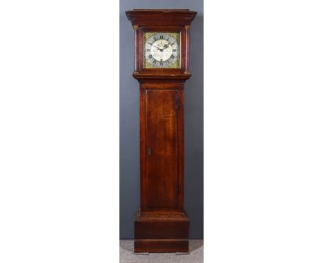 An 18th Century Oak Longcase Clock, by Thomas Ranger of Chipstead In Kent, the 11ins square brass dial with silvered chapter 