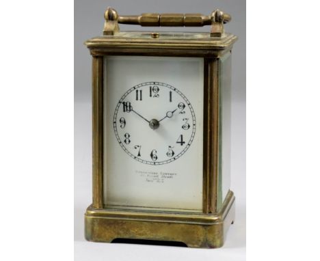 A Late 19th/Early 20th Century French Carriage Clock, No. 4539, retailed by Goldsmiths Company, 112 Regent Street, London, th