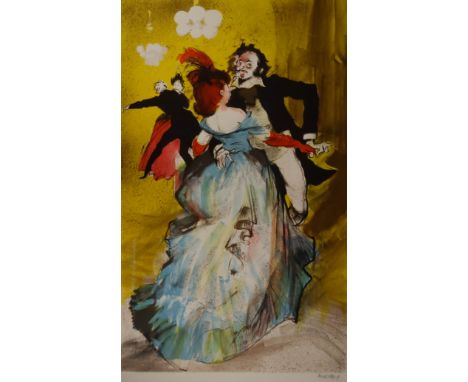 ***Charles Mozley (1950-1991) - Coloured lithograph - "The Dancers" - Image 24, signed in pencil "Mozley" to lower right corn