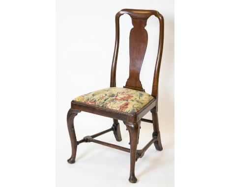 SIDE CHAIR, 102cm H x 54cm W, George II walnut with tapestry drop in seat, includes letter explaining possible provenance. 