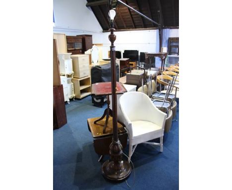 Mahogany standard lamp and Lloyd Loom chair