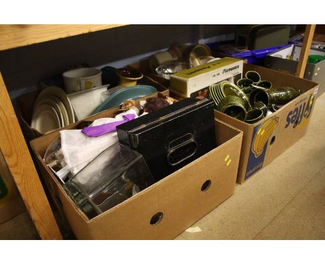 Shelf of assorted, Hornsea tea set etc.