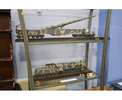 A model German rail gun and engine