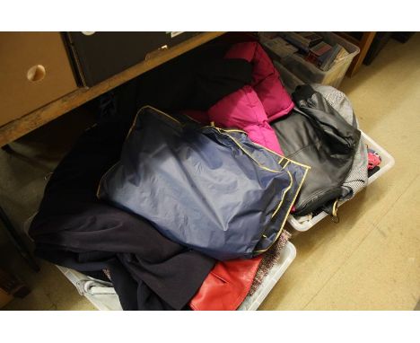 Four boxes including jackets, tools, dvd's etc.