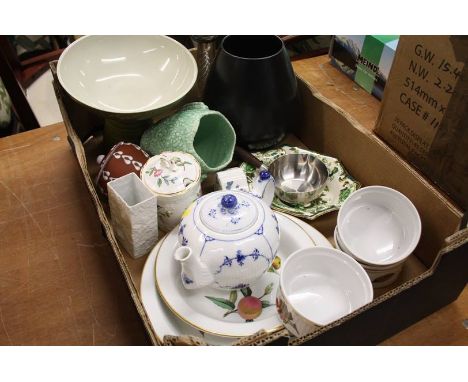 Tray of assorted Royal Worcester, Poole, Bing and Grondhal etc.