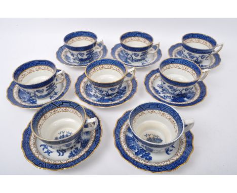 Booths - Real Old Willow - A 20th century Booths ceramic transfer printed willow pattern tea service comprising of teacups an