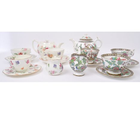 Two mid 20th century Coalport &amp; Hammersley china porcelain tea services for two people. The lot to include a Hammersley t
