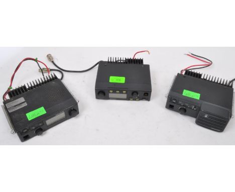 An assortment of three retro vintage 20th century Kenwood TK transceivers. The lot to include a TK-715 transceiver, together 