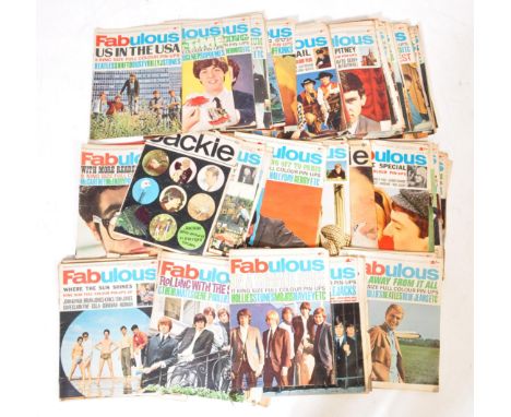 A large collection of retro vintage mid 20th Century circa 1960s and later Jackie &amp; Fabulous pop music magazines papers. 