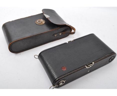 An early 20th Century Eastman Kodak folding bellows land photographic camera. Complete in leather carry case.