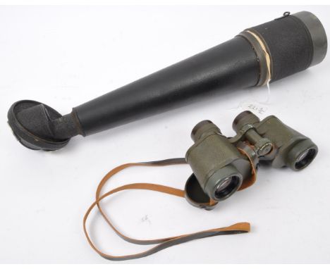A pair of vintage Carl Zeiss 6 x 30 binoculars.&nbsp; Serial number: 6650-12-120-6092, model number: DA109. Military green in
