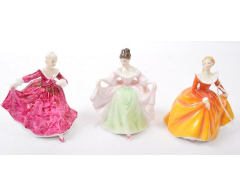 An assortment of five vintage 20th century Royal Doulton bone china ladies figurines. The lot to include 'Kirsty' HN3213, 'Fr