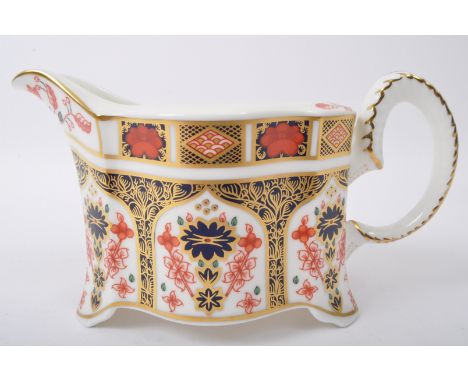 Royal Crown Derby - Ram Cream Jug - A vintage 20th century Royal Crown Derby bone china cream jug in the Imari pattern with g