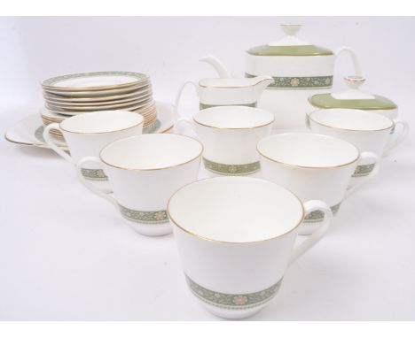 Royal Doulton - A vintage 20th century Royal Doulton 'Rondalay' pattern six person bone china tea service comprising of teacu