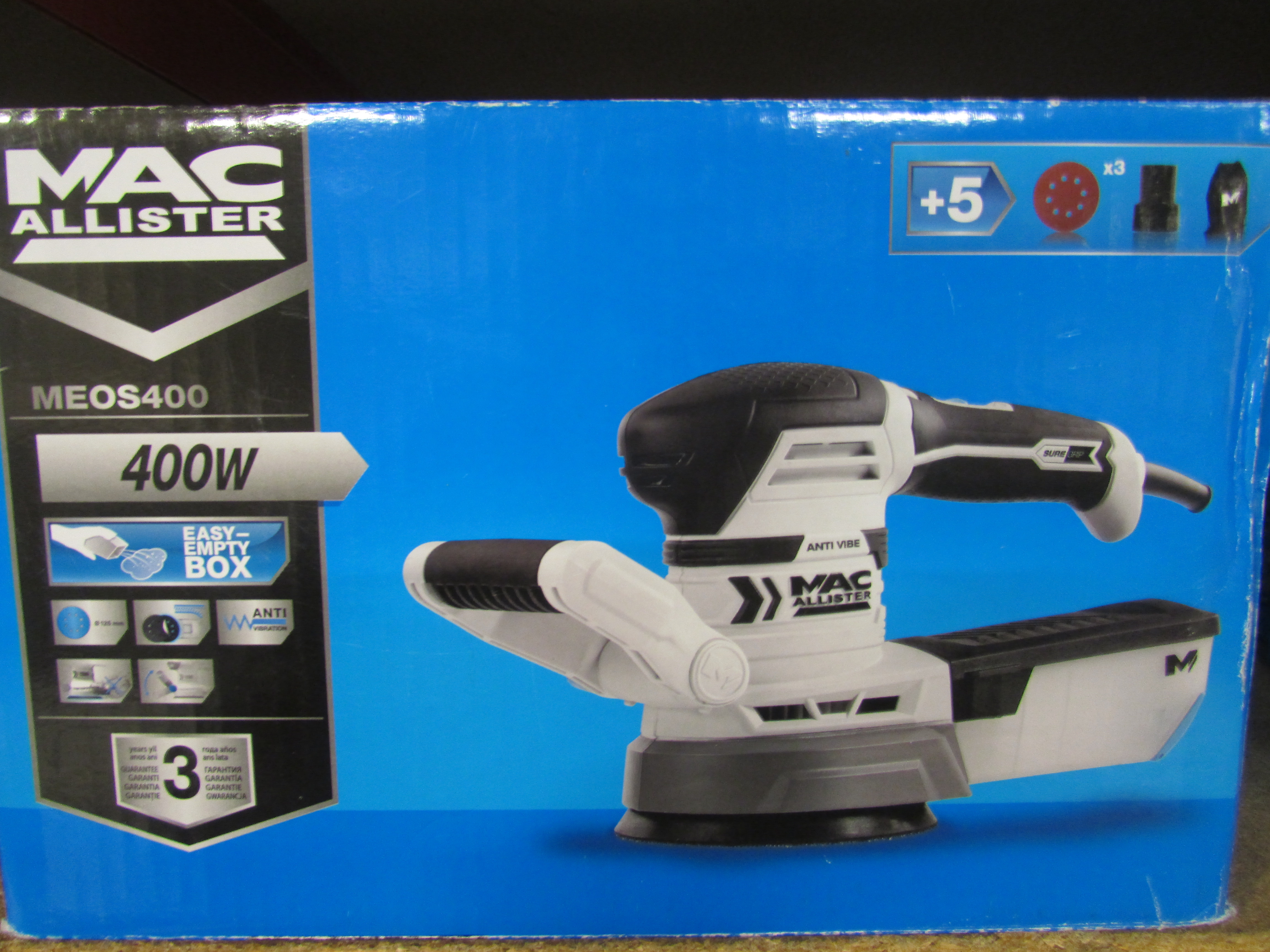 3 X Macallister Meos400 Random Orbital Sander