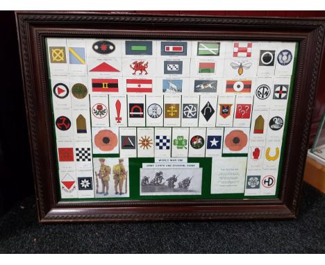 FRAMED WORLD WAR 1 ARMY CORP AND DIVISIONAL SIGNS 