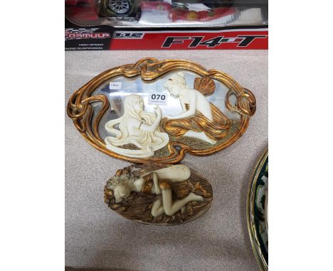 ART NOUVEAU STYLE MIRROR AND TRINKET BOX 