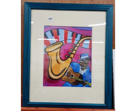 FRAMED PRINT BY GEORGE SMYTH 'THE JAZZMAN' 