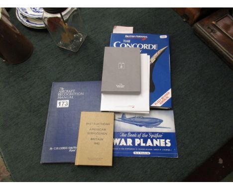 Aircraft recognition manual, American serviceman manual, Concorde stationary & signed Concorde book