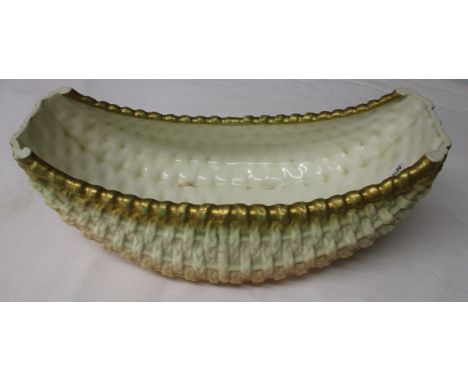 Royal Worcester blush ivory 'basket weave' bowl