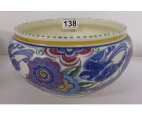 Poole bowl - Blue, Red & Yellow