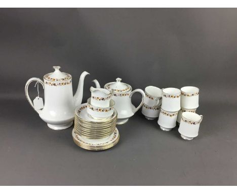 ROYAL KENT 'GOLDEN GLORY' PATTERN PART TEA AND COFFEE SERVICE,comprising five coffee cans, two cups, ten saucers, four plates