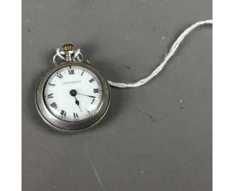 BALMORAL OPEN FACED SILVER AND ENAMEL POCKET WATCH,2.4cm diameterCondition report: Dial with hairline, split to case obverse,