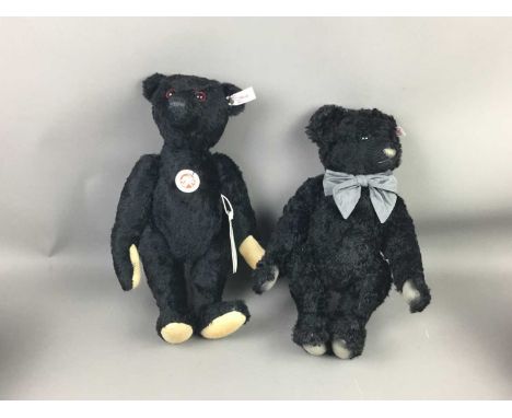 STIEFF TITANIC COMMEMORATIVE BEAR,limited edition no. 516.1912, 36cm long, with certificates, along with a 'Black Petsy' Stei