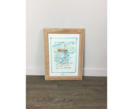 GEORGE WYLIEIN INVERCLYDE............ONCE UPON A TIME THERE WERE HERRINGS,lithograph, signed in pencil and dated 2001, framed