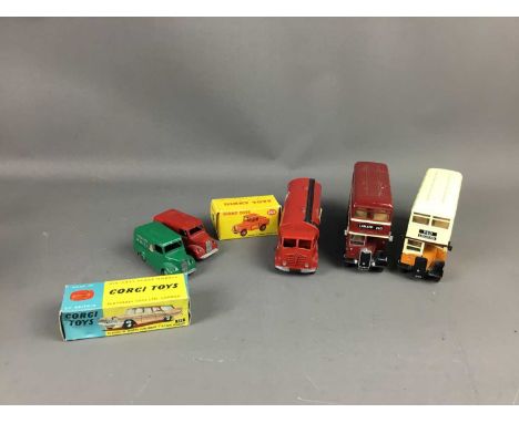 LOT OF CORGI DIE-CAST VEHICLES,including 219 Plymouth Sports Wagon boxed, and 255 Mersey Tunnel Police van boxed, two Trojans