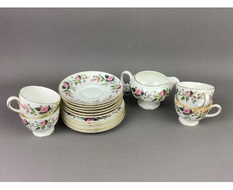 WEDGWOOD 'HATHAWAY ROSE' PATTERN PART TEA SERVICE,along with a Tuscan 'Love In The Mist' pattern part tea service