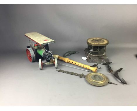 MAMOD STEAM TRACTOR MODEL,along with a wall clock movement and a recorder (3)